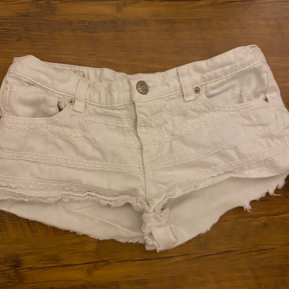 White garage shorts